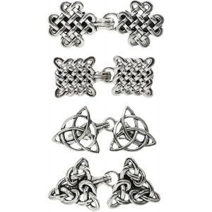 Kjdal-Lot De 4 Clips De Fermeture Pour Pull-Broche Rétro Antique-En Alliage-Pour Robe Et Chemise Vintage-Pour Femmes Et Filles (4 Styles),5.4x2.1cm,Métal - Neuf