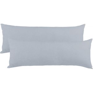 Cauc-Classic Line Housse De Coussin Lot De 2 Fermeture &Eacute;clair Coton 40 X 120 Cm Gris Argent - Neuf