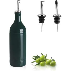 CMWS-Grand flacon distributeur d'huile d'olive en céramique, opaque, protège l'huile et réduit l'oxydation, convient pour le stockage de l'huile, du vinaigre, de la sauce soja et d'autres - Neuf