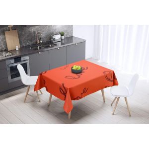 Sjzg-, Anti-Moisissure, S&eacute;chage Rapide, R&eacute;sistant Aux Taches, Lavable En Machine, 100% Polyester Nappe De Table, Bordeaux Orange, 140 X 140 Cm - Con&ccedil;u Et Fabriqu&eacute; En Turquie - Neuf