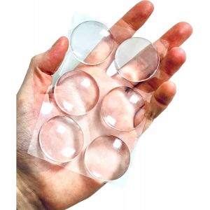 But&eacute;e en caoutchouc autocollante pour poign&eacute;es de porte / meubles, &Oslash; 3,5 cm, butoir de porte transparent, antid&eacute;rapant - Neuf