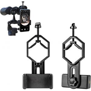 KALANKA-Smartphone Adaptateur Universel Digiscoping Adapter Rotatif 360&deg; pour Jumelles, Monoculaire, Tr&eacute;pied, Microscope et T&eacute;lescope Astronomique, pour iPhone, Samsung, Moto - Neuf