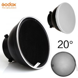 Diffuseur réflecteur Standard de 7 pouces,18cm,avec grille en nid d'abeille de 10/20/30/40/50/60 degrés,pour lumière de Studio à monture Bowens,Flash stroboscopique - Type 20 Degree #A - Neuf
