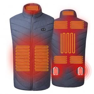 Gilet Chauffant Electrique, 3 Vitesses, Controle De La Temperature, 8 Zones De Chauffage, 2 Zones De Massage Par Vibration, Gilet Chauffant Leger Pour Hommes Et Femmes - Neuf