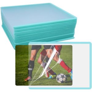 Eryi-Sleeves Protèges Cartes-20 Pièces 76 X 102mm Sleeves Transparents,Avec Film Protecteur,Pour Collectionner Les Cartes De Jeu/Basketball(Cadre Cyan) - Neuf
