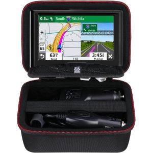LETNERNY-Housse De Transport Pour Gps Garmin Drive 51/52/53, Drivesmart 55, Garmin Z¿mo Xt, Dezl Otr500, Zumo 396 Lmt-S, Poche Filet Supplémentaire Pour Câble De Chargeur De Voiture, Noir - Neuf