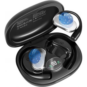 KALANKA-Ecouteurs Bluetooth sans Fil Sport 5.4 HiFi Stéréo, 50H Ecouteurs Sport Oreillette Bluetooth sans Fil, IP7 Etanche Casque Blue-Tooth Écran LED pour Running - Neuf