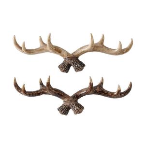 Vintage cerf corne crochet r&eacute;sine cl&eacute; crochets support mural Cap manteau cintre Rack salon Bathroo - Neuf