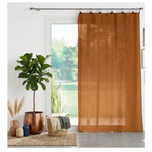 Panneau A Anneaux Voile Tisse 140 X 240 Cm Linke Camel - Neuf