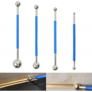 Ensemble D'outils ¿ Kit De Lisseur De Joints À Billes Métalliques, Outil D'étanchéité Professionnel Pour Bordures De Salle De Bain, Cuisine, Sculpture En Argile, Décoration, Bleu, 4 Pièces - Neuf