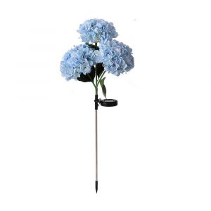 Lampe Led Solaire En Forme D'hortensia Pour La D&eacute;coration De Jardin, Hauteur 80 Cm, Tiges Flexibles, Recharge Automatique - Neuf
