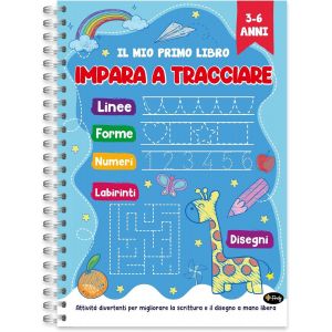 KAXDL-Mon Premier Livre Graphomotricité-Enfants De 3 À 6 Ans-Cahier Traits Et Pré-Écriture-Apprendre Les Activités Et Les Exercices Lignes Formes Nombres Labyrinthes Dessins (En Italien) - Neuf