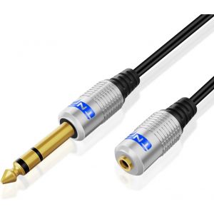 Câble Audio Jack Adaptateur 6,35mm Mâle vers 3,5mm Femelle Câble de Prise Jack Stéréo TRS Bidirectionnel avec Connecteur Plaqué Or pour Ipod, Ordinateur Portable, Home Cinema, Amplificateurs (2m) - Neuf