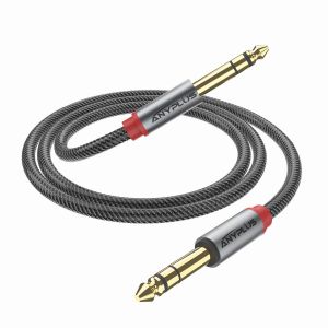 Cable Jack Guitare,[3M] 6.35mm vers 6.35mm Cable Double Jack,Ligne de Poisson Tissé 1/4 TRS Jack vers Jack Câble, pour Amplificateur, Électrique Basse, Clavier, Piano, Guitare, Etc - Neuf
