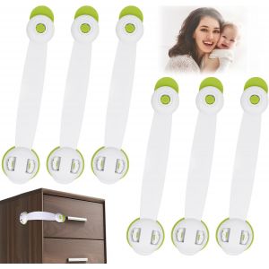 S&eacute;curit&eacute; Enfant Portes De Placard,6 Pcs Loquets De S&eacute;curit&eacute; Pour B&eacute;b&eacute;,Bloque Porte B&eacute;b&eacute; Verrouillage S&eacute;curit&eacute; Pour Tiroir,Porte,Armoires,Frigo,Toilette.[J3] - Neuf