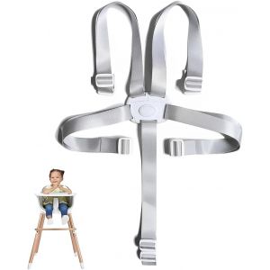 Harnais Chaise Haute, Harnais 5 Points Pour Poussette, R&eacute;glable Sangle Chaise Haute Bebe, Sangles De S&eacute;curit&eacute; Universel Ceinture Rechange Adaptable Pour Chaise Haute Et Poussette - Neuf