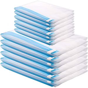 Ensemble De Sacs De Voyage Sous Vide [12 Pi&egrave;ces] En 2 Tailles (6X 35X50 Cm / 6X 50X70 Cm) - Sacs De Voyage Sous Vide Pour Rouler Les V&ecirc;tements Transparent - Neuf