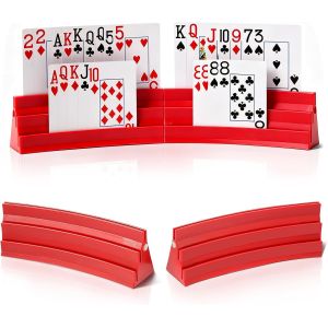 Kalanka-4 Pcs Support Carte &Agrave; Jouer, Porte Carte Enfant, Avec 3 Piste Arc, S&eacute;paration Magn&eacute;tique Distributeur De Cartes &Agrave; Jouer Pour Enfants, Personnes &Acirc;g&eacute;es, Patients Souffrant D'arthrite - Neuf