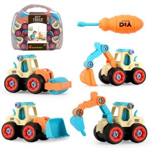 ERYI-Take Apart Toys Camion 4 Types De Véhicules De Construction À Monter Soi-Même Jouets D'Apprentissage Stem Pour Enfants Garçons Filles (Multicolore) - Neuf