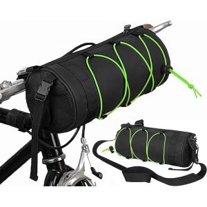 Sacoche De Guidon,Sac De Guidon De Vélo,Sacoche De Guidon De Vélo Avant Étanche Avec Bandoulière Amovible Pour Vélo De Course,Vtt,Accessoires De Cyclisme,2.5l (Vert) - Neuf