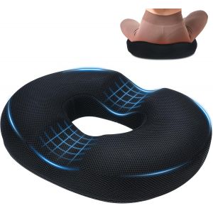 YEMAESRE-Coussin De Siège Pour Cha De Bureau, Coussin De Siège En Mousse À Mémoire De Forme, Coussin Antidérapant Pour Coccyx, Coccyx, Sciatique, Hémorroïdes, Soulagement De La Douleur, Avec Housse - Neuf