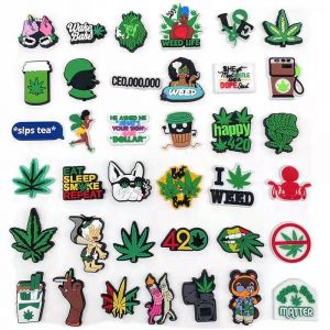 Lot De 37 Décorations 3d Pour Sabots Et Sandales (Feuilles De Plantes), Breloques Pour Chaussures, Jolies Décorations Pour Sabots, Sandales Et Bracelets Diy - Neuf