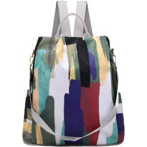 RFCBC-Sac à Dos Femme Anti-vol, Imperméable Sac de Voyage en Nylon, Sac Cabas 2 en 1 Sacs à Main Portés Épaule pour Fille, Sac à bandoulière à Main Anti-vol Sacs d'école Sacs d'épaule - Neuf
