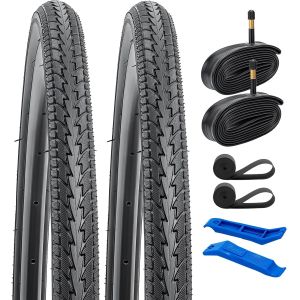 Subzonal-Yunscm 2-Pcs 700c Route V&eacute;lo Pneus 700x35c/37-622 And 700c V&eacute;lo Chambre &Agrave; Air With Compatible With 700x33c 700x34c 700x35c 700x36c 700x37c V&eacute;lo Bike Pneus And Chambre &Agrave; Air (Y-902) - Neuf