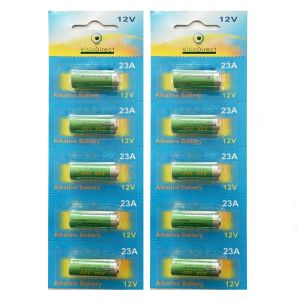 Lot de 10 Piles Alcaline 12V type A23/23A compatibles LRV08/L1028/8LR932/8LR23/VR22/8F10R/EL12 - Visiodirect - - Neuf