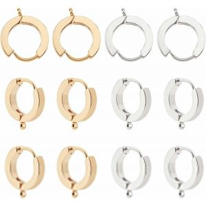 Kal-12 Pcs 2 Couleurs Huggie Hoop Boucles D'oreilles En Acier Inoxydable Petit Hoop Boucles D'oreilles Cartilage Hypoallergénique Boucles D'oreilles Dormeur Minuscule Hoop Boucles D'oreilles - Neuf