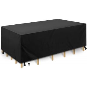 Ulteronixshop-Housse Table De Jardin 210d Tissu Oxford &iquest; Housse Salon De Jardin Ext&eacute;rieur Imperm&eacute;able Et Anti-Uv &iquest; B&acirc;che De Protection Meubles De Jardin 213x132x74cm (Noir) - Neuf