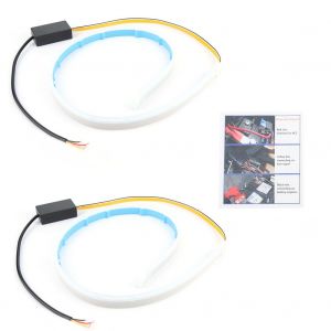 Bande Led Ultra-Mince De 60 Cm, Tube Souple, Clignotant, Feu De Jour, Bleu Et Jaune - Neuf