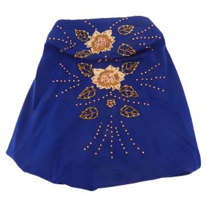 Foulard Musulman Confortable En Soie Glacee Avec Perles, Decoration De Tete, Fournitures Religieuses (Bleu) - Neuf