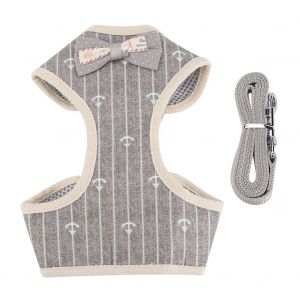 Hjlian Harnais Reglable Pour Animaux De Compagnie, Laisse, Collier, Ceinture En Nylon, Corde Pour Chiens, Gris, Taille M - Neuf