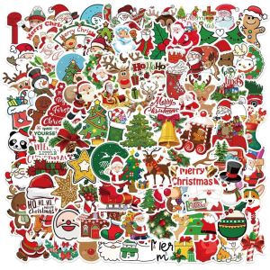 100pcs Décorations De Noël Thème Autocollants En Vinyle, Autocollants Imperméables Pour Les Enfants De Cadeaux Pour Les Voyages De Cas Office D'ordinateur Portable De Fenêtre De Porte Cartes - Neuf