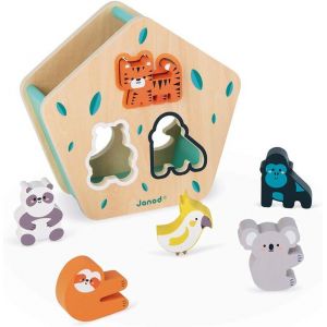 ChenQuanSarl-Boîte À Formes Des Animaux En Bois - Jeu D'Encastrement - Jouet D'Eveil Et Premier Age - Apprentis Des Couleurs Et Motricité Fine - Partenariat Wwf - Certifié Fsc - Dès 18 Mois, J08612 - Neuf