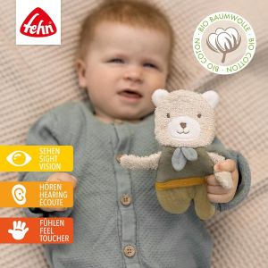 NATUR Bruissant Bear Activity Soft Toy for Grasping and Playing-Motor Skills Toys & Rustling Toys for Babies and Young Children from 0+ Months - Neuf