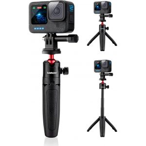 JGD-Actioncam Mini tr&eacute;pied avec rallonge Compatible avec GoPro, Selfie Stick Vlog Poign&eacute;e Grip & Tripod Adapter & Quick Release Plate Base Mount pour Hero 13 12 11 10 Insta-360 Tripod - Neuf