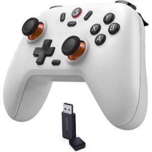 Nova Lite Wireless Controller U2013 2.4g & Bluetooth Gamepad For Windows Pc, Iphone, Android, Switch & Steam Deck U2013 Hall Effect Triggers, Turbo Function, Rumble Vibration (Stellar White) - Neuf