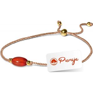 Eryi-Bracelet De Pierres Précieuses Dames | Avec Perles En Acier Inoxydable Plaqué Or Véritable 18k | Fait Main | Bracelet Porte-Bonheur Dames | Encourageant - Neuf