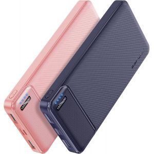 Lbgwp60-Batterie Externe, Lot De 2 Power Bank 10000mah, Batterie Externe Usb C En Entrée Et Sortie Avec 2 Ports Usb, Batterie De Secours Compatible Avec Iphone, Huawei, Samsung Galaxy - Neuf