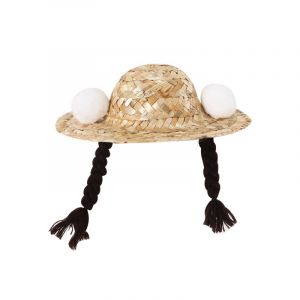 Chapeau De Paille Tressé Pour Chat, Chapeau D'été, Robe D'été, Décoration De Lapin, Costume De Chat - Neuf
