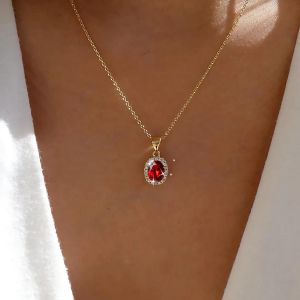 Kal-Collier Pendentif Pierre &Eacute;meraude Collier &Eacute;meraude Ovale Collier Retro Or Collier &Eacute;meraude Verte Collier Pendentif Cz Vert &Eacute;tincelant Collier Boho Collier Pierres Vertes Chaine Bijoux - Neuf