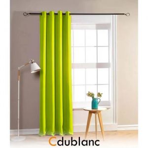 Paire De Rideaux Occultants - Dublanc - 140x260cm - Vert Anis - 100% Polyester - Lavable - Neuf
