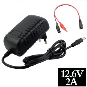 Chargeur De Batterie Au Lithium 12.6v 2a 18650 Pour Batterie Li-Ion 12v S&eacute;rie 3,Chargeur Intelligent Polym&egrave;re 18650 Batterie 5.5mm X 2.1mm Dc--Dc-5 - Neuf