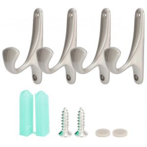 4 ensembles de v&ecirc;tements crochet en alliage de zinc WallMounted serviette chapeau manteau cintre Maison Organizer(SPN0001 Pearl Chrome ) - Neuf