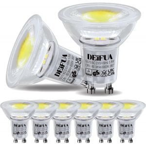 Ampoule Maïs Led Gu10 Blanc Chaud 2700k, 3.5w Équivalent 50w Halogène, Lot De 6, Ac 230v 385 Lumens Sans Scintillement, 360° Larges Faisceaux Lampe, Non Dimmable, Diamètre ¿22mm Longueur 55mm - Neuf