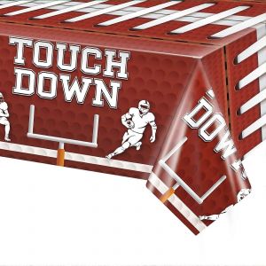 Nappes de f&ecirc;te de football Nappes en plastique de terrain de football, Rectangle Football Bowls Couvertures de table Football pour les fournitures de f&ecirc;te de jour de match - Neuf