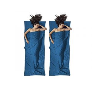 Lot De 2 Draps De Couchage Pour Camping Et Voyage - Bleu, 210 X 75 Cm, Polyester, Sacs De Transport Inclus - Neuf