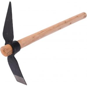 Pioche de Jardin avec Manche en Bois,15,7 x 9,9 Pouces Pioche de Jardin en Acier à Haute Teneur en Carbone pour Creuser,Désherber,Semer,Retourner Le Sol - Neuf